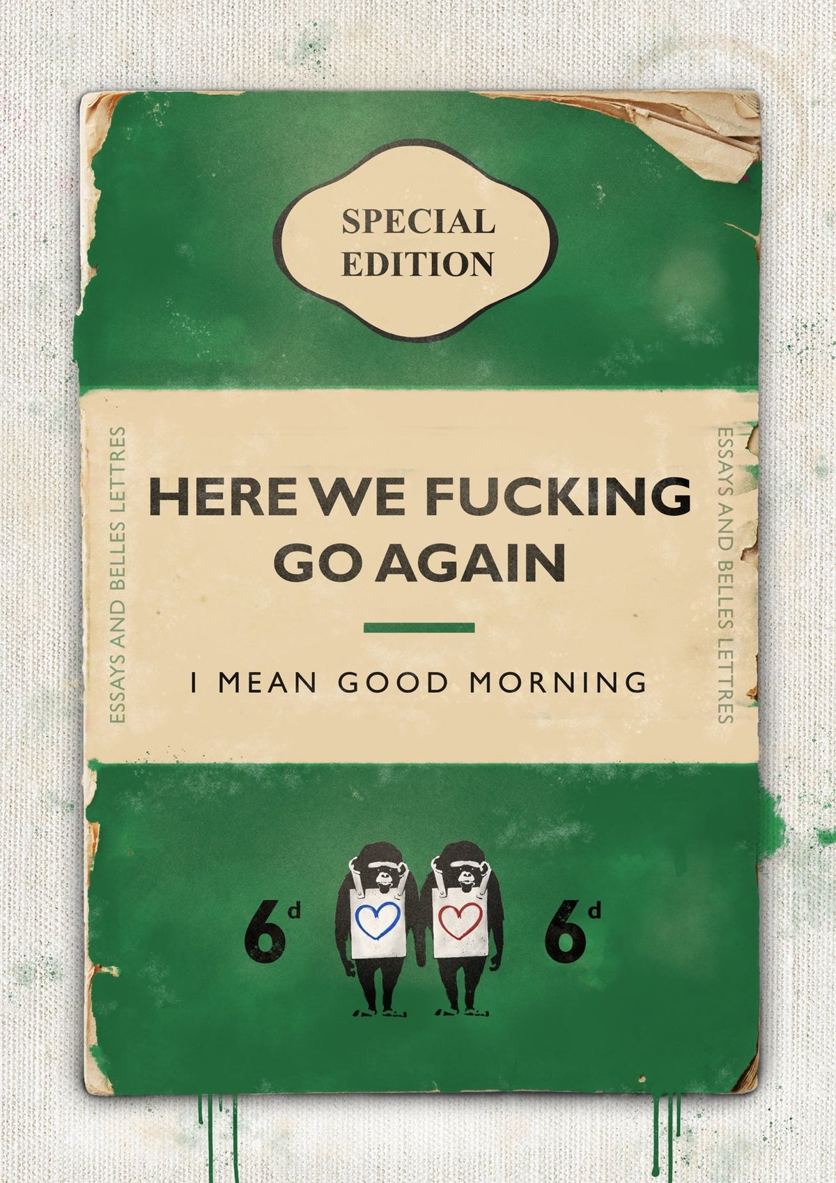 Personalised Book Cover Art Print (New Green)