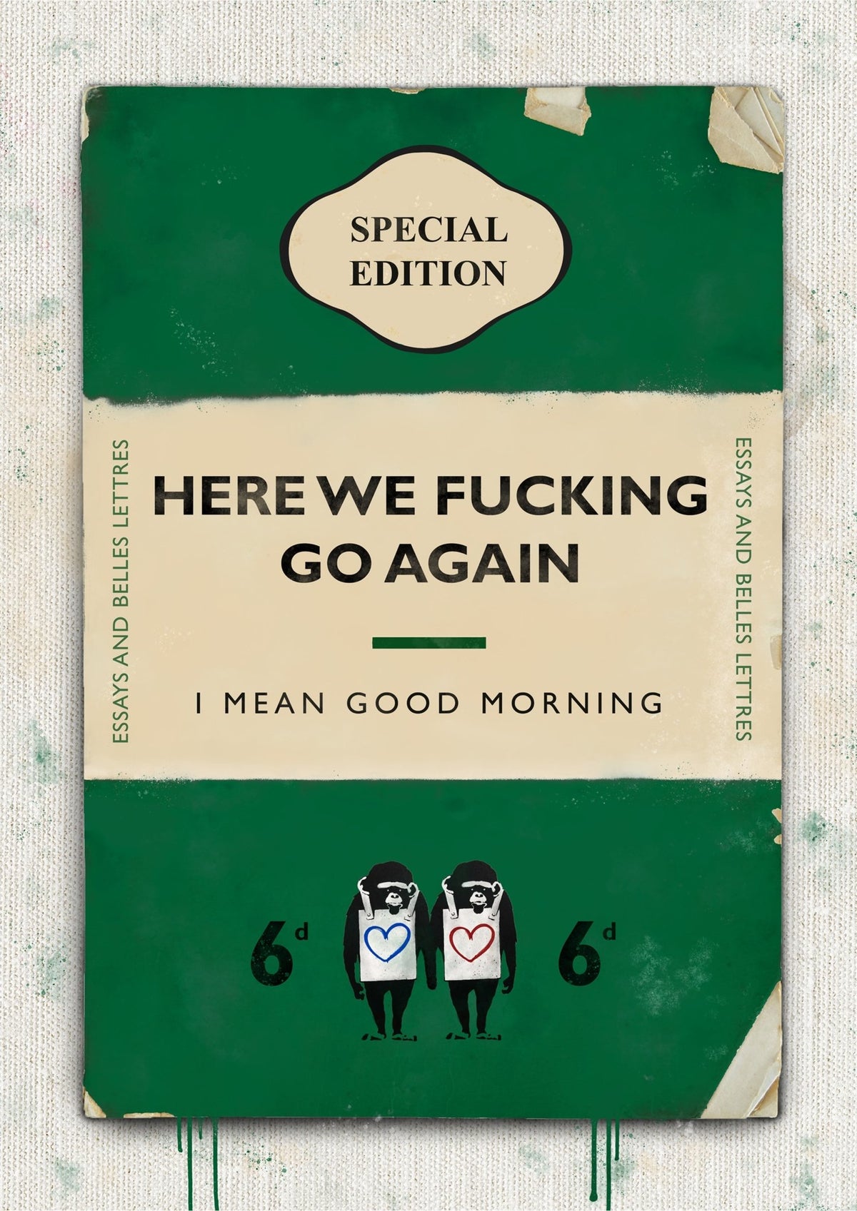 Personalised Book Cover Art Print (New Green)