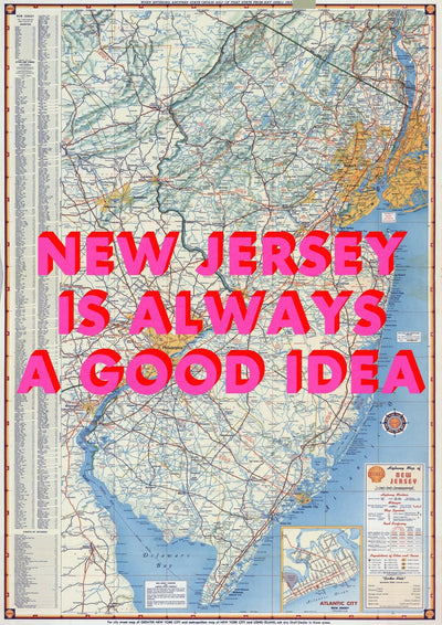New Jersey Retro Pop Art Map Print