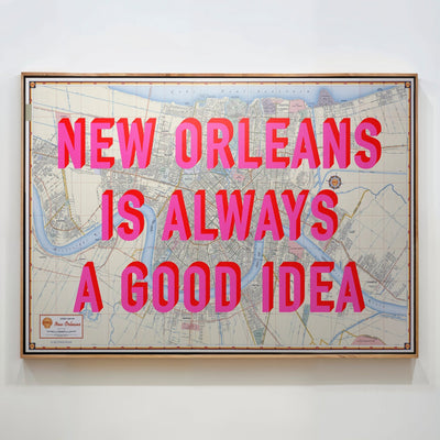 New Orleans Retro Pop Art Map Print (landscape) - Magic Posters
