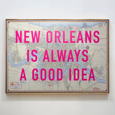 New Orleans Retro Pop Art Map Print (landscape) - Magic Posters
