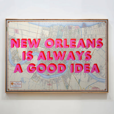 New Orleans Retro Pop Art Map Print (landscape) - Magic Posters