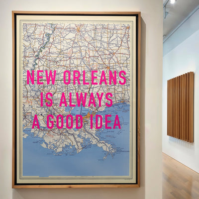 New Orleans Retro Pop Art Map Print (portrait) - Magic Posters
