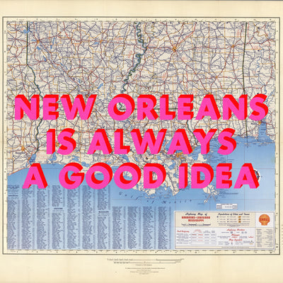 New Orleans Retro Pop Art Map Print