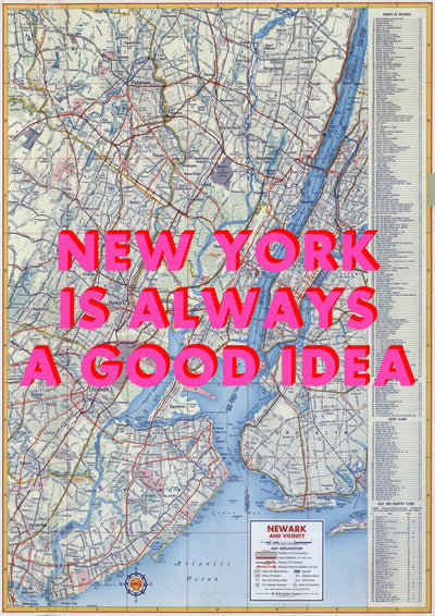 New York Retro Pop Art Map Print