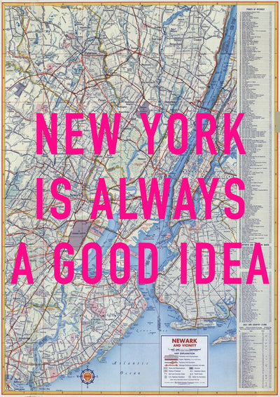 New York Retro Pop Art Map Print