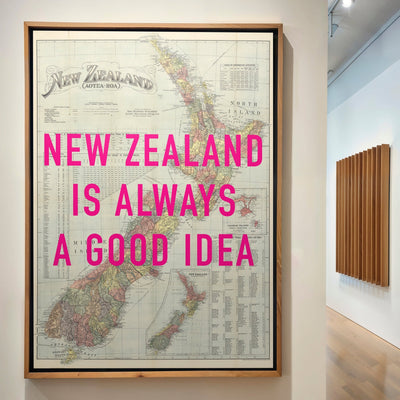 New Zealand Retro Pop Art Map Print - Magic Posters