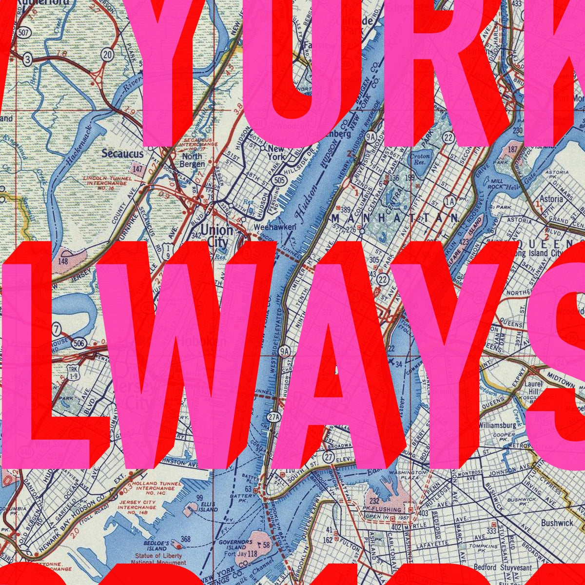 New York Retro Pop Art Map Print
