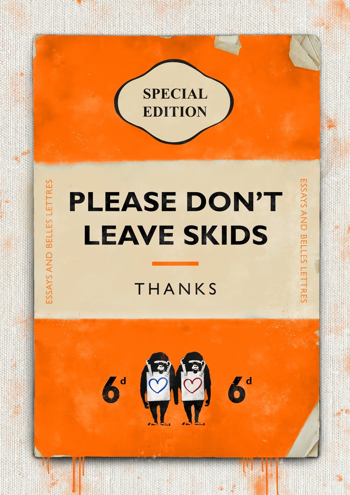 Personalised Book Cover Art Print (New Orange)