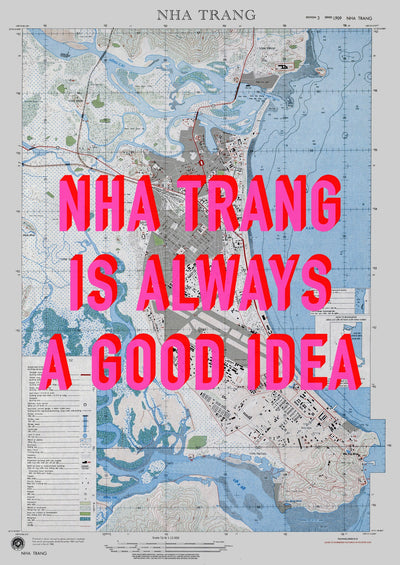 Nha Trang Retro Pop Art Map Print (portrait) - Magic Posters