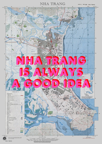 Nha Trang Retro Pop Art Map Print (portrait) - Magic Posters
