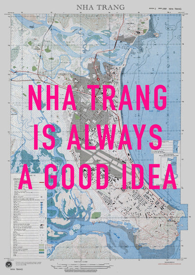 Nha Trang Retro Pop Art Map Print (portrait) - Magic Posters