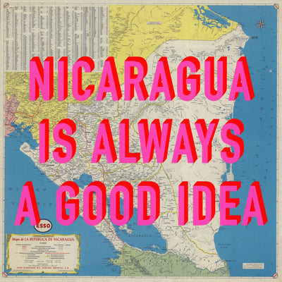 Nicaragua Retro Pop Art Map Print (square)
