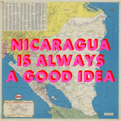 Nicaragua Retro Pop Art Map Print (square)