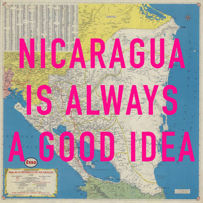 Nicaragua Retro Pop Art Map Print (square)