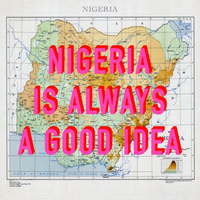 Nigeria Retro Pop Art Map Print (square) - Magic Posters