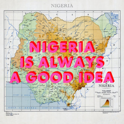 Nigeria Retro Pop Art Map Print (square) - Magic Posters