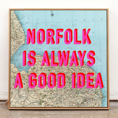 Norfolk Retro Pop Art Map Print - Magic Posters