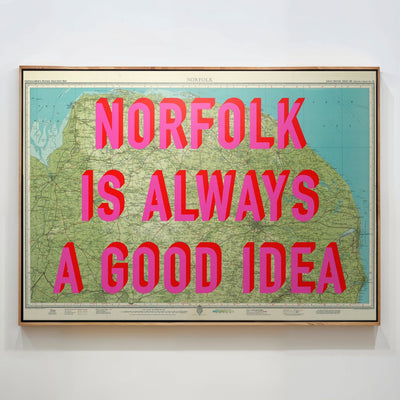 Norfolk Retro Pop Art Map Print - Magic Posters