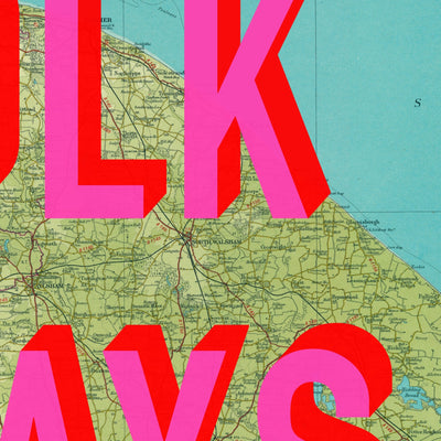 Norfolk Retro Pop Art Map Print