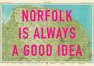 Norfolk Retro Pop Art Map Print