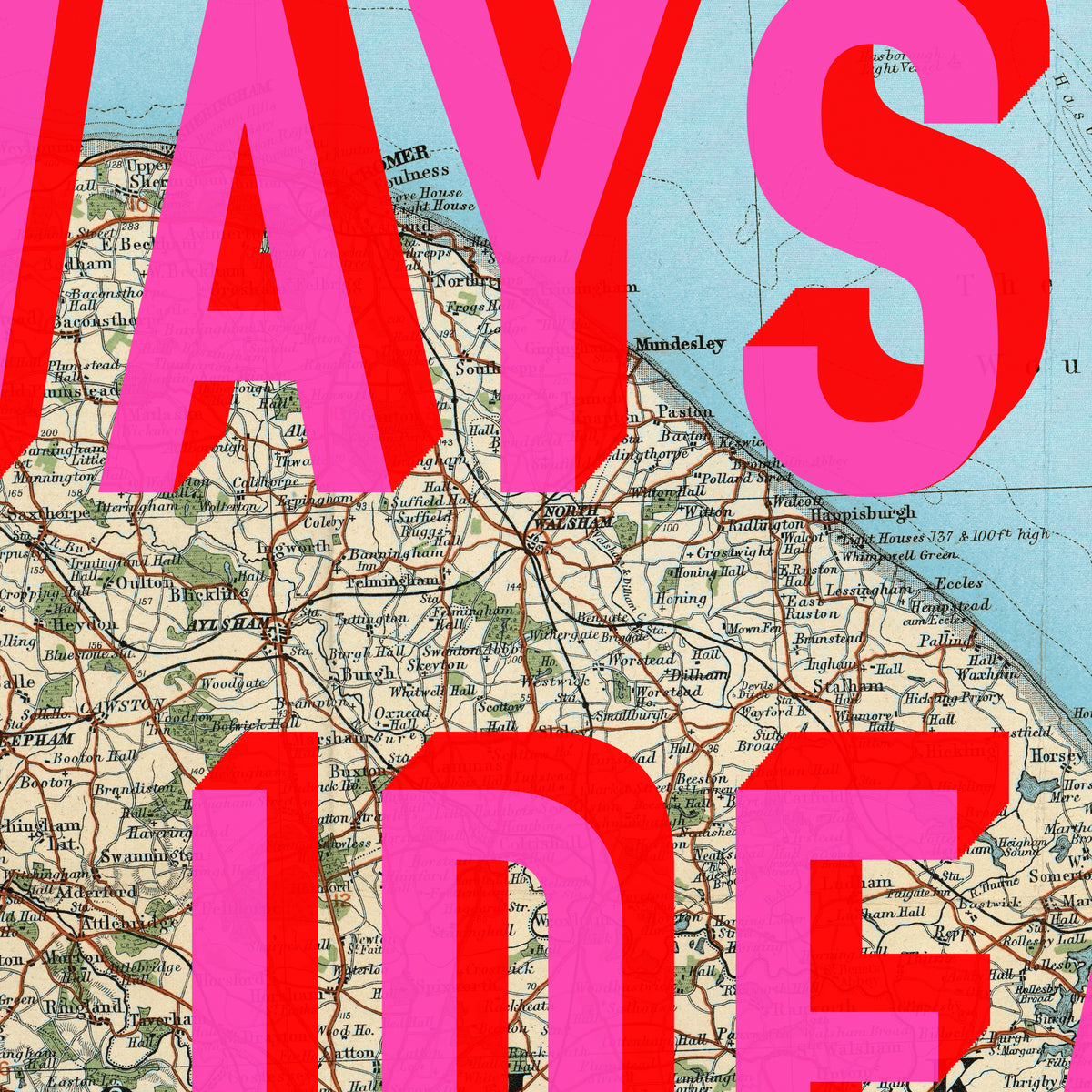 Norfolk Retro Pop Art Map Print