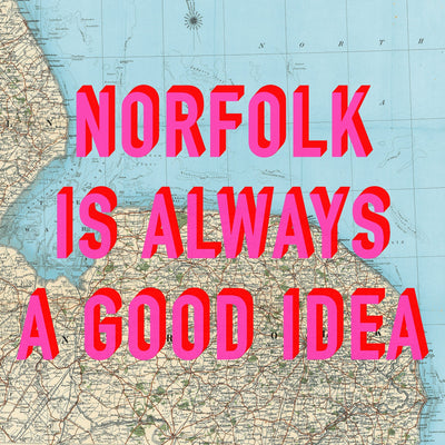 Norfolk Retro Pop Art Map Print