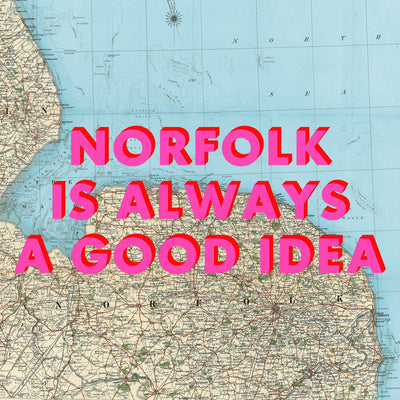 Norfolk Retro Pop Art Map Print