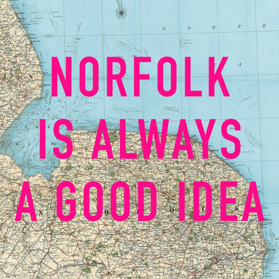 Norfolk Retro Pop Art Map Print