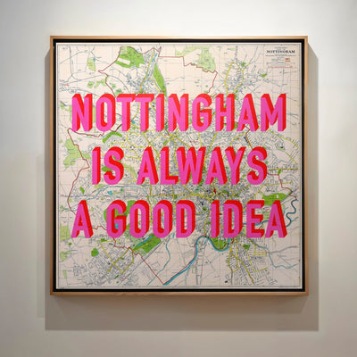 Nottingham Retro Pop Art Map Print (Square) - Magic Posters