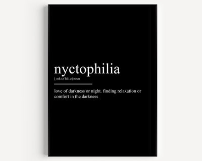 Nyctophilia Definition Print - Magic Posters