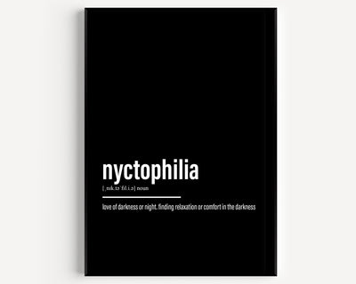 Nyctophilia Definition Print - Magic Posters