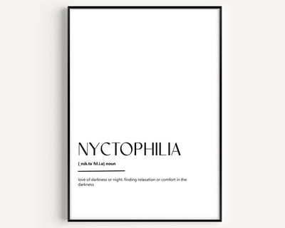Nyctophilia Definition Print - Magic Posters