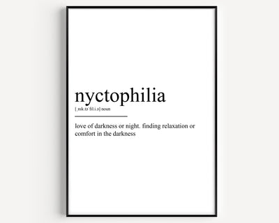 Nyctophilia Definition Print - Magic Posters