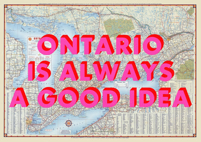 Ontario Retro Pop Art Map Print (landscape)