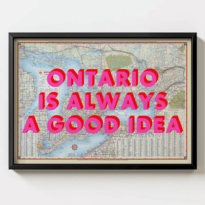Ontario Retro Pop Art Map Print (landscape) - Magic Posters