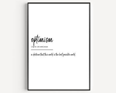 Optimism Definition Print - Magic Posters