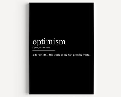 Optimism Definition Print - Magic Posters