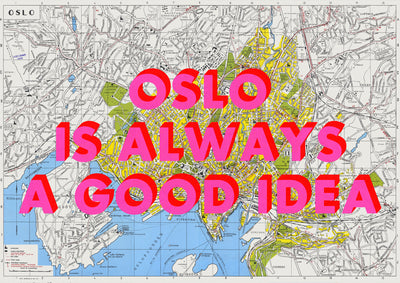 Oslo Retro Pop Art Map Print (landscape) - Magic Posters