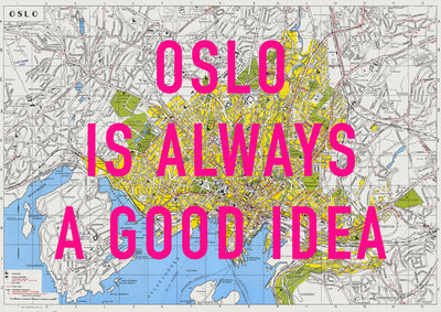 Oslo Retro Pop Art Map Print (landscape) - Magic Posters