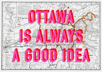 Ottawa Retro Pop Art Map Print (landscape) - Magic Posters