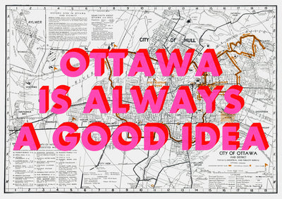 Ottawa Retro Pop Art Map Print (landscape) - Magic Posters