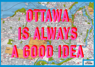 Ottawa Retro Pop Art Map Print (landscape V2) - Magic Posters