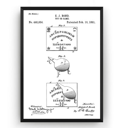 Ouija Board 1891 Patent Print - Magic Posters