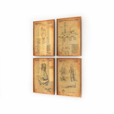 Outer Space Set Of 4 Patent Prints - Magic Posters