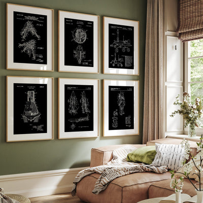 Outer Space Set Of 6 Patent Prints - Magic Posters