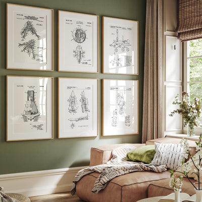 Outer Space Set Of 6 Patent Prints - Magic Posters