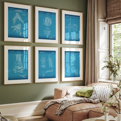 Outer Space Set Of 6 Patent Prints - Magic Posters