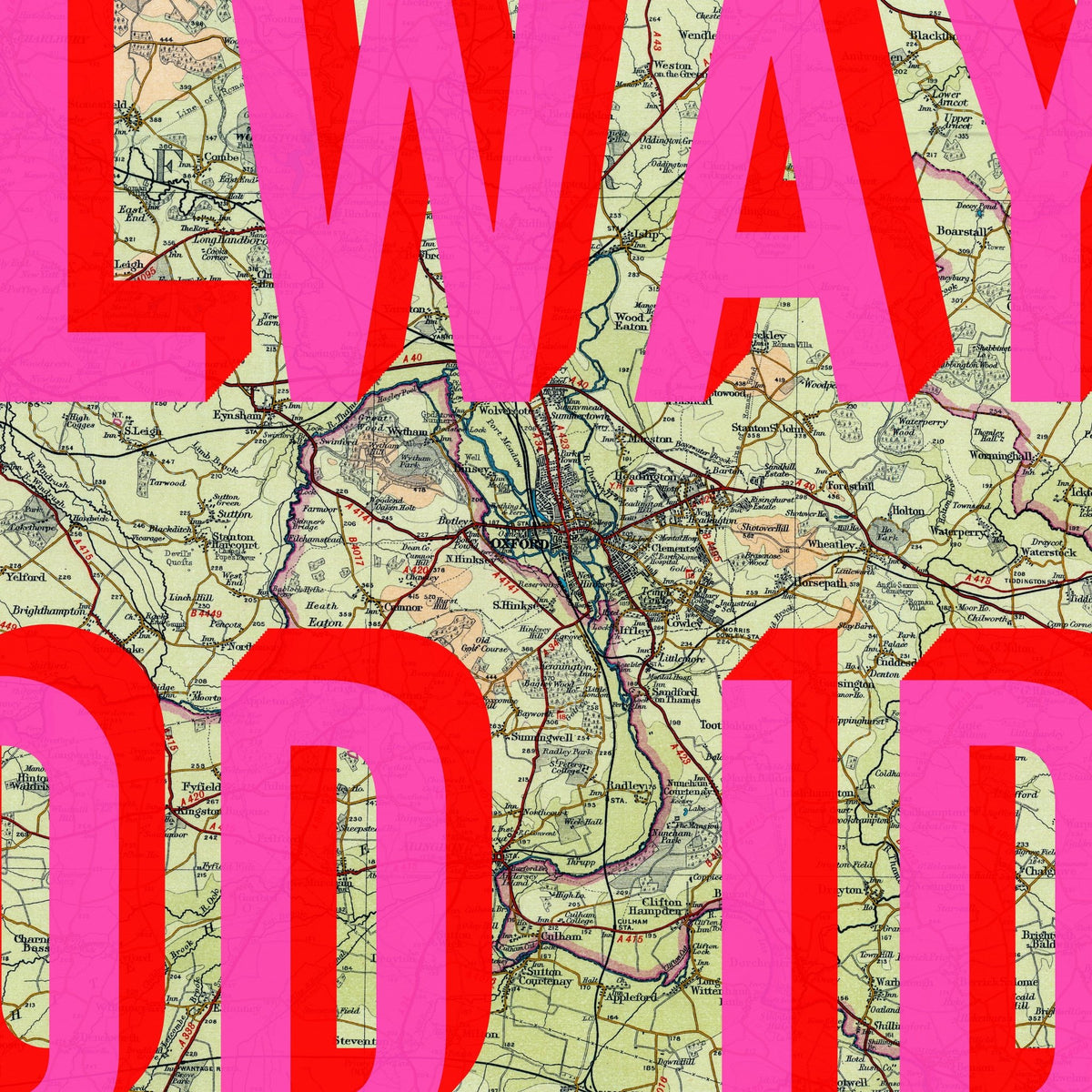 Oxford Retro Pop Art Map Print
