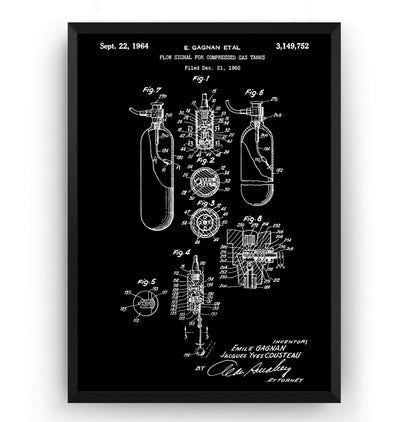 Oxygen Tank 1964 Patent Print - Magic Posters